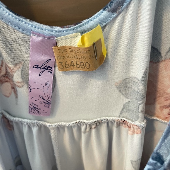 Blue floral tank dress with cute back - Picture 2 of 2